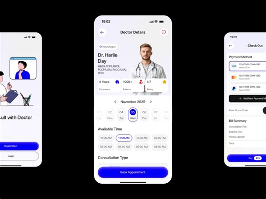 UI/UX Design of Doctor Booking Screen