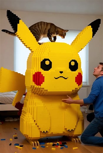 🧩⚡ A huge LEGO Pikachu build. Strong, solid, and looking unbreakable… or so we thought. Everything was fine until Felix showed up. One jump. One second. And the Pikachu was history. 👉 Follow for more LEGO FAILS 💬 Cat’s fault… or builder’s mistake? #lego #fyp #parati #pikachu #pokemon
