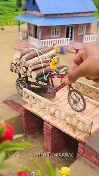 diy mini wood & bricks bridge construction science project‪@Small_Creator01‬