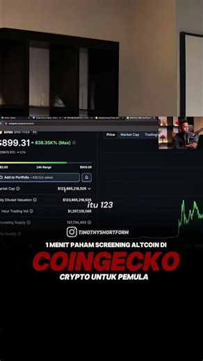 1 MENIT NGERTI SCREENING ALTCOIN DI COINGECKO. #timothyronald #kalimasada