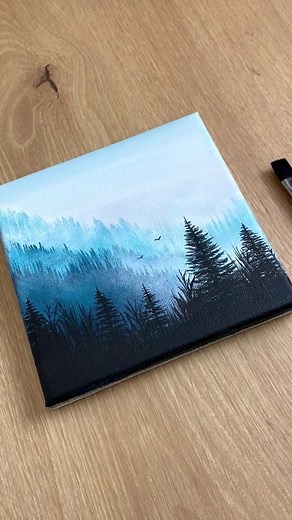 Acrylic Painting Tutorial: Misty Forest