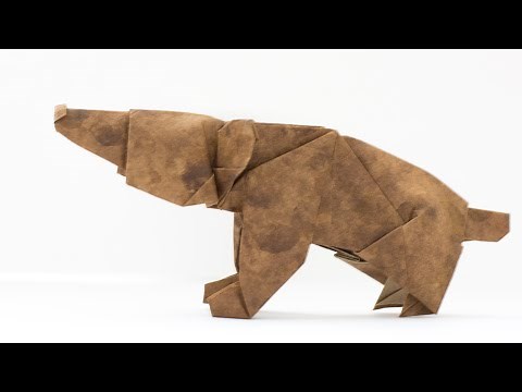 Origami Bear. Easy origami animals for beginners
