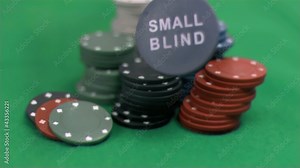 Small blind chip thrown in super slow motion