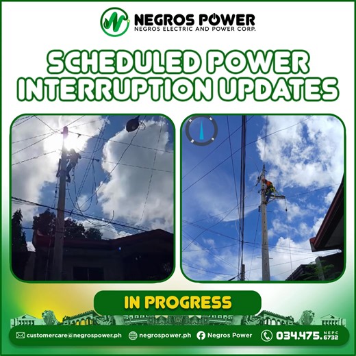 SCHEDULED POWER INTERRUPTION UPDATES Date & Time: October 29, 2025 as of 9:45AM Yari ang mga ongoing maintenance activities subong sa Portion of AGF5 - Brgy. 40, Bacolod City. • Installation of elevated meter centers. Ini kabahin sang 5-year rehabilitation kag modernization plan sang Negros Power agud malikawan ang mas madugay nga power interruptions kag mapabakod ang aton distribution system. Madamo gid nga salamat. #NegrosPowerRehab #PadayonAngRehabilitasyon #ForBetterElectricService | Negros 