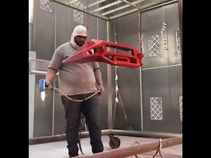 The Powder Coating process of Automotive body parts.