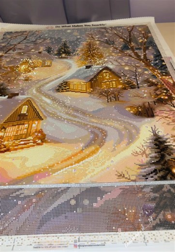 Completing the Final Row of Twilight Town Diamond Painting