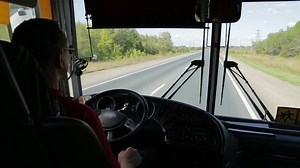 Driver Behind Wheel Bus View Through Stock Footage Video (100% Royalty-free) 21153952 | Shutterstock