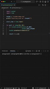 32K views · 372 reactions | Port Scanner in Python - Cybersecurity for Beginners #programming #python #coding | Laskenta Technologies Limited | Facebook
