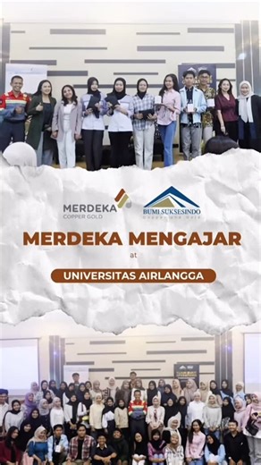 Merdeka Copper Gold on Instagram: "Merdeka Mengajar Goes to Banyuwangi! Pada 21 Agustus 2025, PT Merdeka Copper Gold Tbk, melalui program Merdeka Mengajar, menyelenggarakan sharing session di Fakultas Ilmu Kesehatan, Kedokteran dan Ilmu Alam (FIKKIA), Universitas Airlangga – Kampus Mojo, Banyuwangi. Acara ini menghadirkan Bapak Sukadi dari tim Occupational Health and Safety (OHS) PT Bumi Suksesindo, salah satu anak perusahaan Merdeka, yang berbagi pengetahuan seputar keselamatan dan kesehatan ke