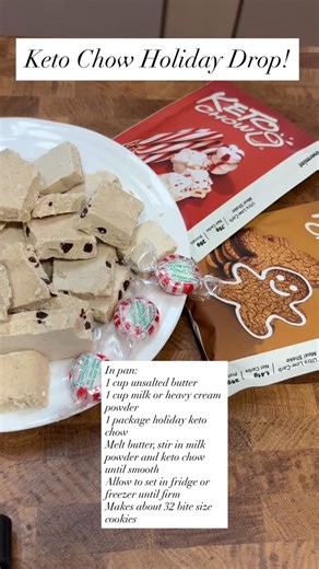 These remind me of my Mom’s German butter cookies. You can add crushed sugar free peppermint candies or some sugar free chocolate chips like I did here. Your sugar free guests and family will love these! Order Keto Chow Holiday Flavors here: https://www.ketochow.xyz/ref/KETOGENIC-WOMAN #ketochowholiday #holidayflavors #ketochow #ketogenicwoman #sugarfreeholidaycookies | Ketogenic Woman - Low Carb Recipes and Tips