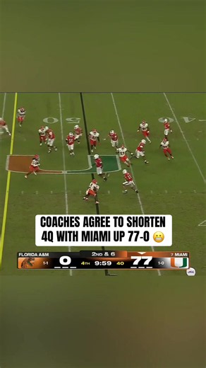 FAMU and Miami shorten the 4th quarter during blowout 👀 #cfb #collegefootball #miami #famu