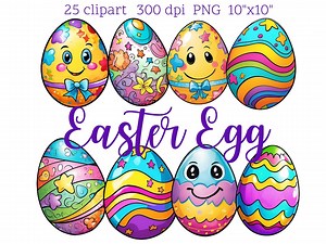Easter Egg Clipart | 25 PNG Files | Decorative Eggs | Digital Download | Transparent Background - Etsy Australia