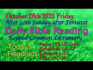 Revised Common Lectionary: Oct.28,2022. Friday's Daily Bible Reading.