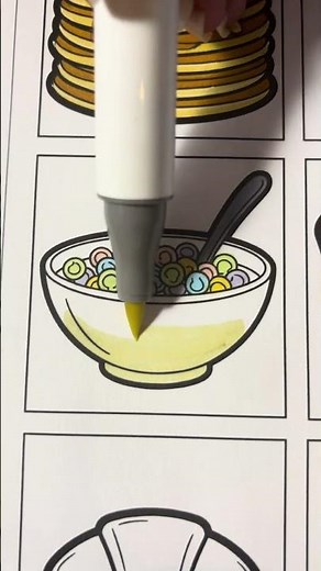 Coloring a cereal bowl 🥣🥛✨ Satisfying Coloring Video #coloring #satisfyingcoloring