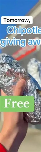 Tomorrow, Chipotle is giving away free burritos