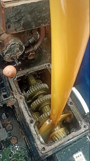 Adding oil to tractor transmission and gear box #mechanic