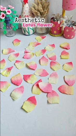 Diy aesthetic ✨ lotus flower by tissue paper #diy #art #craft #viral