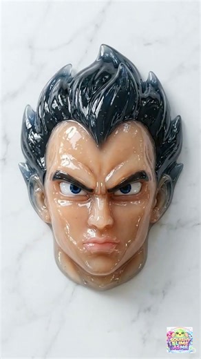 😱 Goku Slime Face Transformation 🟠 | Satisfying Anime ASMR #slimeface #asmr #goku #shorts