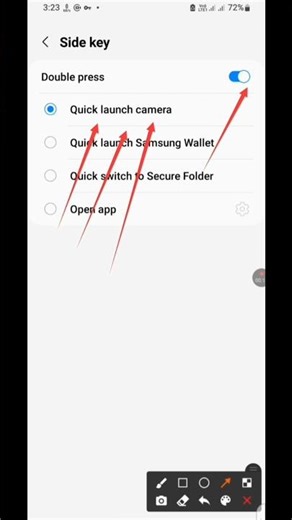 How to Enable Side Button Key inSamsung Camera shortcut in Samsung#samsung​ | #shorts​