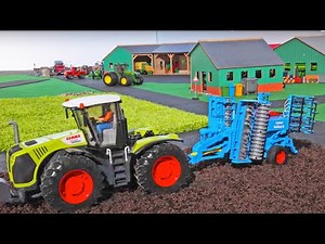 BRUDER Tractors for CHILDREN 🚜 Claas Xerion 5000 + Seeder 🚜 Bruder Toys Kid Video