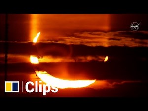Nasa live-streams partial solar eclipse with sunrise over the Earth’s northern hemisphere