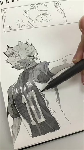 ハイキュー影山飛雄の水彩イラストメイキング
