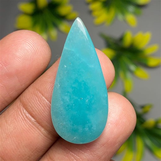 Natural Peruvian Amazonite Cabochon, Loose Gemstone, 35x16x5 | 21 CTS - Etsy