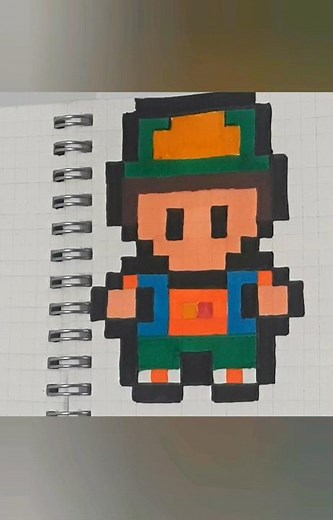 Stranger Things Dustin Pixel Art 🔥 Easy Graph Sheet Drawing | Craft And Paper
