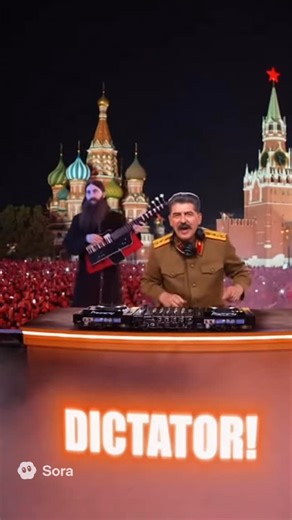 DJ Hawking | AI Meme Universe on Instagram: "Saturday night vibes with Stalin & Rasputin 🎶 History’s wildest EDM duo just dropped the beat 💥🪩 ⸻ #Stalin #Rasputin #EDM #DJLife #AIReels #FunnyReels #AIVideo #Sora #ViralReel #AIComedy #HistoryMeme #PartyReel #saturdaynight #SaturdayVibes #soviet #russia"