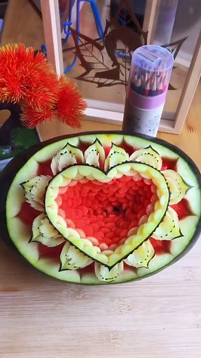 DIY Heart-Shaped Watermelon Sculpture | Fruit Carving Tutorial