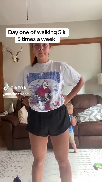 3 weeks of walking and already feeling more toned! I always see it in my face first! #workoutchallenge #5k #3monthspostpartum