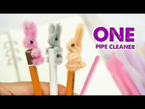 😱 SO CUTE! How to make a Mini Rabbit with JUST 1 Pipe Cleaner | DIY Bunny Pen Craft