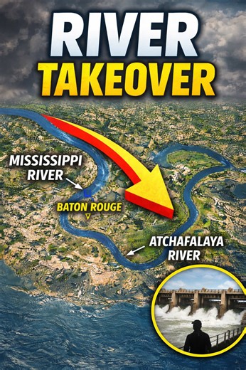 The River Trying to Replace the Mississippi Most people have never heard of the Atchafalaya River, but it could eventually become the main channel of the Mississippi. Because the Atchafalaya takes a shorter route to the Gulf of Mexico, gravity naturally pulls more water into it. Engineers built the Old River Control Structure to prevent the Mississippi River from changing course and redirecting through the Atchafalaya Basin. Without that system, the map of Louisiana’s rivers could look completel
