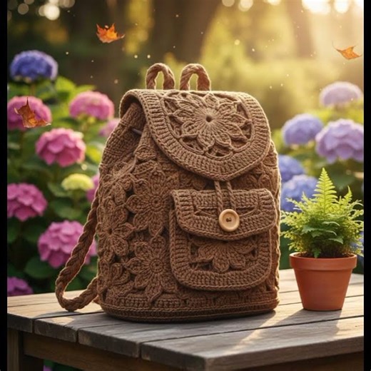 Beautiful Crochet Backpack Bag Ideas #crochetideas #handbag #knitting #backpack #totebag