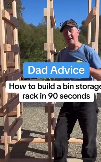 Simplist way to build a storage bin rack. Credit: dadadvicefrombo #diy #diyfriendly #homediy #homediyproject #home #makingahouseahome #homemade #dadadvice #storage #storagebins