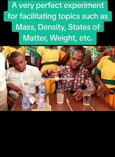 A very perfect experiment for facilitating topics such as Mass, Density, States of Matter, Weight, etc.
