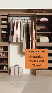 For your last Done in a Day challenge, it’s time to tackle the coat closet. After a couple of months of winter, your closet may need an overhaul. Assess what’s working and what isn’t. Maybe you need to add shoe storage or hooks for hats and scarves. Or lower a hang rod so the kids can access their coats themselves. https://www.homebyames.com/en-us/ho/closetmaid/closets-accessories/ | ClosetMaid