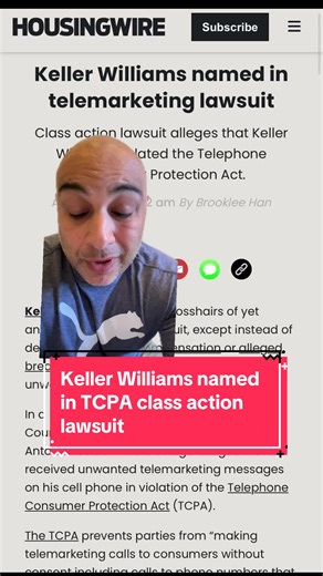 Attorney advertising - Keller Williams named in TCPA class action #Klg #Law #Lawsuit #Actions #ConsumerProtection #TCPA #KellerWilliams #RealEstate #RealestateLitigation #Privacy #RoboCalls #Spam #SpamTexts #Monday #Justice #NewWeek @Kazerouni Law Group @mona @Mike Kazerouni