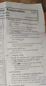 Examination EnglishASSET(Max. Marks : 80A. 7 Complex factual... | Filo