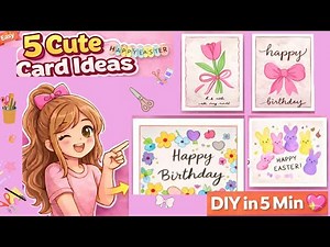 ✨ 5 CUTE CARD IDEAS ✨💖 | CUTE DIY CARD IDEAS AT HOME | HANDMADE CARD TUTORIAL ✨💖