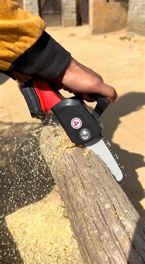 Mini Cordless Chainsaw Fast Wood Cut Test | Frantic POV Unboxing | DIY Power Tool