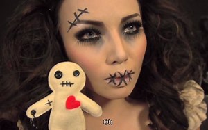 恐怖娃娃来袭，鬼娃娃仿妆 dope211
