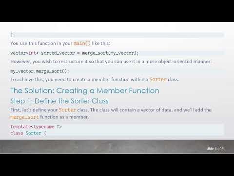 How to Convert a Non-Class Function to an In-Class Member Function in C+ + : A Guide to merge_sort