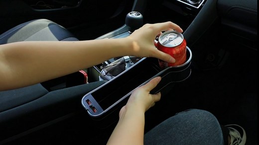 Tutor Auto Car Seat Gap Filler Organizer with RGB Color Changing Light Strip & Fast Charger, Car Gap Filler with Cup Holder for Truck Car Accessories (2 Pack)