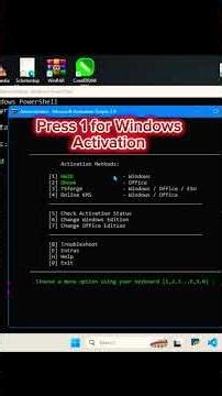 Windows 🪟 Active Free Power Shell Command 💯✅#tech #ethicalhacking #techgadgets#cyberskills#techhacks