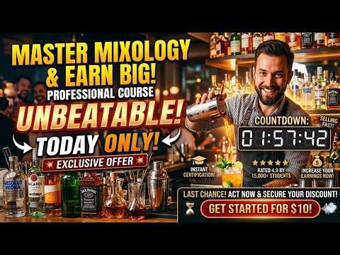 Master the Art of Bartending: Complete Online Bartender Course for Beginners & Pros! Course