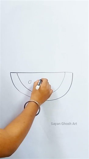 Watermelon Drawing Step by Step 🍉 | Easy Watermelon Drawing for Beginners #shorts #art