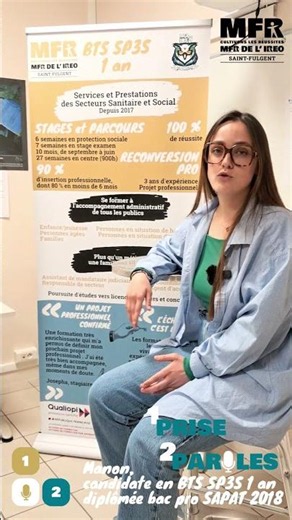 Saison 2 - 1 prise 2 paroles - Manon, diplômée Bac pro SAPAT et candidate BTS SP3S 1 an