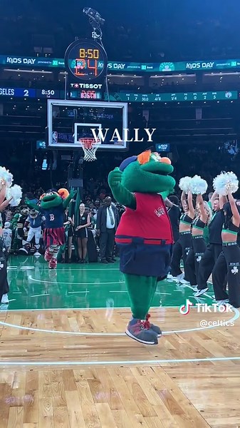 Special guests took the court last night 👀 Who’s intro is your favorite?? #nba #celtics #patriots #bruins #revolution #lucky #mascots #boston #bostonpride