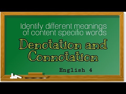 Identify meaninngs of Content specific words: Denotation and Connotation | English 4 | Week 7 MELC